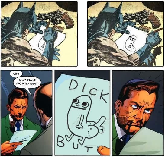 Dickbutt Batman comic meme - multi-pane bait and switch reveal