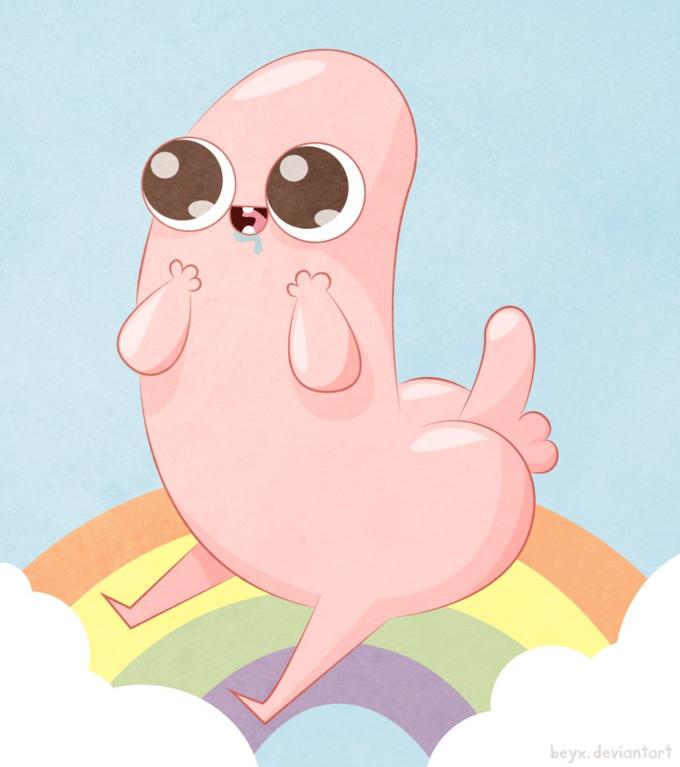 Dickbutt sitting on rainbow - DeviantArt fan art by beyx